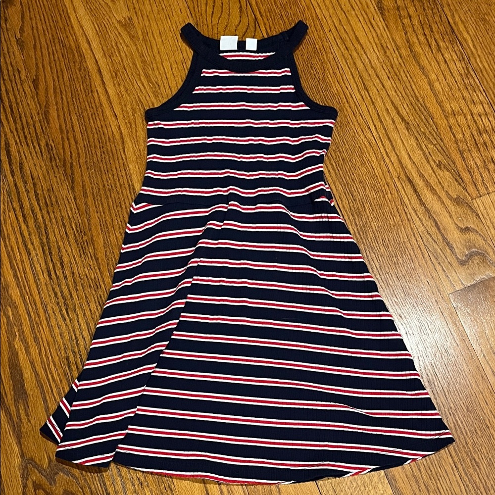 GAP Navy and Red Striped Kids Dress size small.